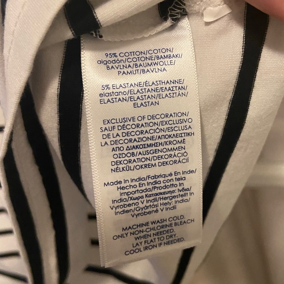 Chaps striped tee with lace-up detail on shoulder - Picture 5 of 8